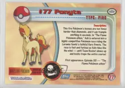 Ponyta Silver Foil Topps Pokemon TV Animation Edition Series 2 #77 2000 - Image 2