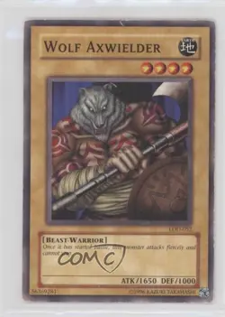 Wolf Axwielder Unlimited YuGiOh Legacy of Darkness #LOD-052 2003 - Image 1