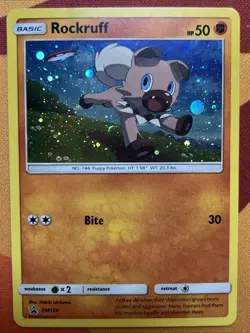 Pokemon Card - Rockruff - Holo Black Star Promo (SM120) SM Forbidden Light *LP* - Image 1