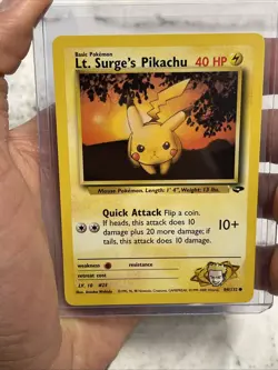 Lt. Surge's Pikachu 84/132 Pokemon TCG Gym Challenge Unlimited NM/MT Card WOTC - Image 1