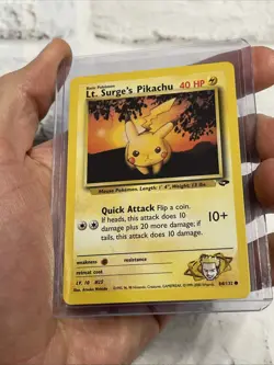 Lt. Surge's Pikachu 84/132 Pokemon TCG Gym Challenge Unlimited NM/MT Card WOTC - Image 2