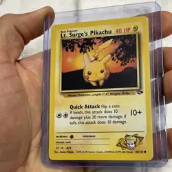 Lt. Surge's Pikachu 84/132 Pokemon TCG Gym Challenge Unlimited NM/MT Card WOTC - Image 2