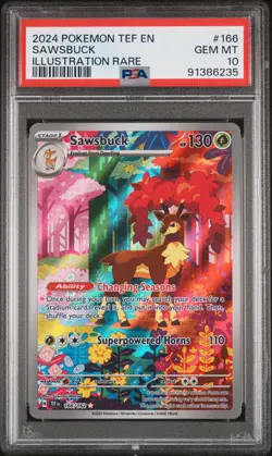 PSA 10 Sawsbuck 166/162 Temporal Forces IR Holo Pokemon Card - Gem Mint - Image 1