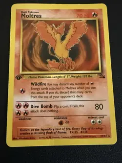 Pokemon TCG Moltres Fossil 27/62 Non-Holo 1st Edition Rare Card Lp+ - Image 2