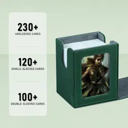 Card Deck Box for MTG with Commander Display for 100+ Double Sleeved Cards, Magn - Image 2