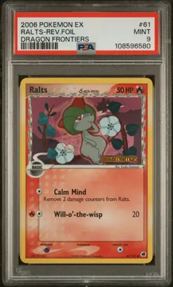 PSA 9 Ralts 61/101 EX Dragon Frontiers Holo Pokemon Card Stamped 2006 - Mint - Image 1