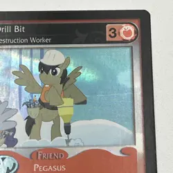 My Little Pony MLP CCG Premiere Foil Card F16 Drill Bit Destruction Worker - Image 4