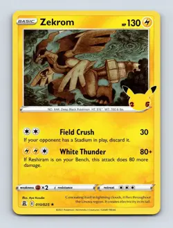 Zekrom 010/025 Celebrations NM Regular Holofoil Pokemon Card Near Mint - Image 1