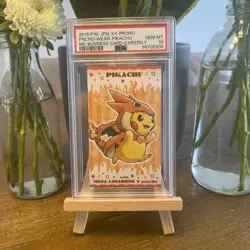 2016 Pokemon Japanese XY Promo Business Card Poncho Pikachu Charizard Y PSA 10 - Image 1