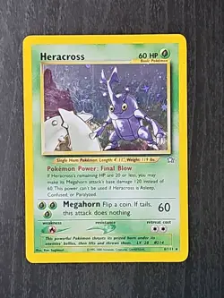 Pokemon TCG Heracross Neo Genesis Holo Card 6/111 Unlimited Rare - Image 1