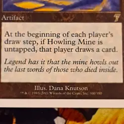 Howling Mine Nm Magic the Gathering Eng 7th Seventh Edition 2001 MTG OG Card - Image 3