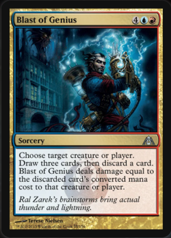 Magic the Gathering MTG Blast of Genius (55) Dragon's Maze LP - Image 1