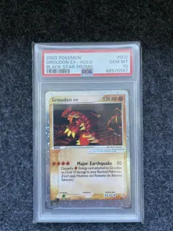 Pokemon Groudon Ex PSA 10 Holo Black Star Promo 002 Low Pop 16 Swirl Vintage - Image 1