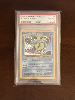 1999 POKEMON BASE SET UNLIMITED #6 GYARADOS-HOLO PSA 8 - Image 1