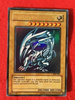 Yugioh Card Game Blue-Eyes White Dragon SDK-001 Sleeve Storage Collection Duel - Image 1