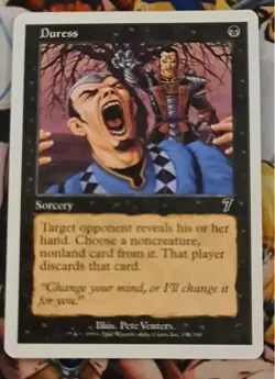 MTG Duress 🇬🇧 Nm Magic the Gathering Seventh Edition 2001 Zwang OG Card - Image 1