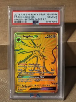 Solgaleo GX Black Star Promo Full Art Holo Card SM104a PSA 10 Pokemon - Image 1