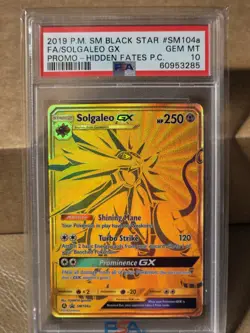 Solgaleo GX Black Star Promo Full Art Holo Card SM104a PSA 10 Pokemon - Image 3
