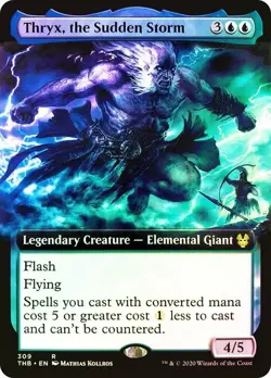 NM+ FOIL MTG Thryx, the Sudden Storm Extended Art Theros Beyond Death Magic Card - Image 1