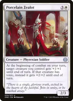 🧙Porcelain Zealot U 030/271 FOIL ONE Phyrexia All Will Be One MTG - Image 1