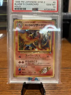 1998 Pokemon Japanese Gym 2 Challenge Blaine’s Charizard #6 Holo PSA 10 Swirl - Image 2