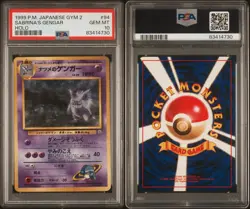 1999 Pokemon Japanese Gym 2 Challenge Sabrina’s Gengar #94 Holo PSA 10 - Image 3