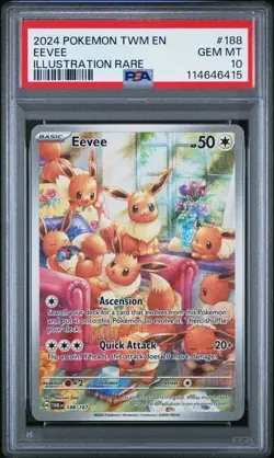 Pokemon Eevee Illustration Rare Twilight Masquerade 188/167 PSA 10 Gem Mint - Image 1