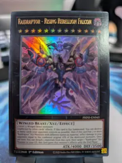 YuGiOh! Raidraptor - Rising Rebellion Falcon PHNI-EN045 Ultra Rare 1st Ed - Image 1