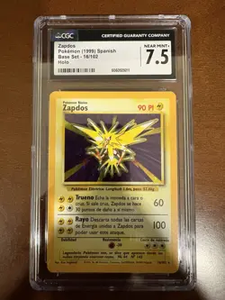 Zapdos Pokemon Card 1999 Spanish Base Set Holo CGC 7.5 - Image 1