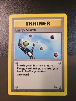 Pokemon Card 1st Edition Fossil Energy Search Trainer Common (59/62) MP - Image 1