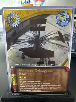 Naruto TCG CCG Reverse Tetragram Sealing Jutsu Card Super Rare English - Image 1