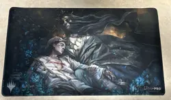 MTG Magali Villeneuve Kickstarter Death’s Shadow Playmat Signed - Image 1