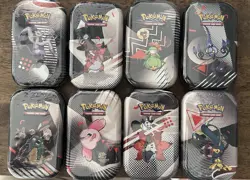 Pokemon Mini Tin Display Black Bolt and White Flare Sealed, 8 Tins - Image 1
