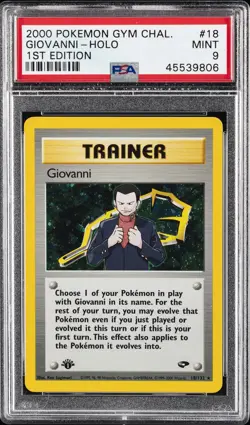2000 POKEMON GYM CHALLENGE 1ST ED #18 GIOVANNI-HOLO PSA 9 - Image 1