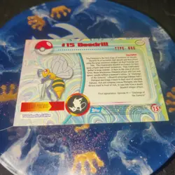 1999 Topps TV Series #15 Beedrill Pokemon Blue Label - Image 2