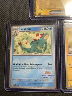Pokemon TCG 2024 Illustration Contest Promos Feraligatr, Pikachu, Toxtricity EX - Image 2