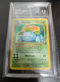 1999 Pokemon Venusaur Base Set 15/102 Holo Rare TAG 8.5 Pop 16! - Image 1