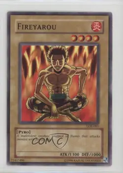 Fireyarou YuGiOh Legend of Blue Eyes White Dragon #LOB-085 2002 - Image 1