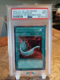 2003 Yugioh Harpie’s Feather Duster SDD-003 PSA 9 Secret Rare Promo - Image 1