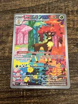Sawsbuck 166/162 Holo Pokemon Card Scarlet Violet Temporal Forces NEAR MINT - Image 1