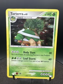 Pokemon Diamond & Pearl 17/130 Holo Rare Card - Torterra - Image 1