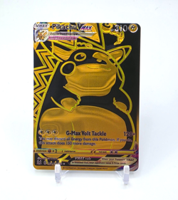 Custom Metallic Holo Pikachu Card Pikachu Vmax READ DESCRIPTION BELOW - Image 1