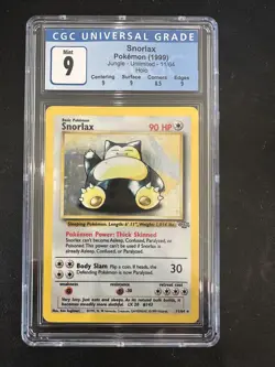 CGC 9 Snorlax Pokemon 1999 Jungle Unlimited 11/64 Holo Card - Image 1
