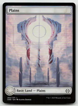 MTG Plains () - Full Art L Phyrexia: All Will Be One 262 LP - Image 1