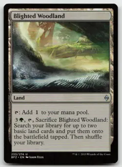 MTG Blighted Woodland U Battle for Zendikar 233 LP - Image 1