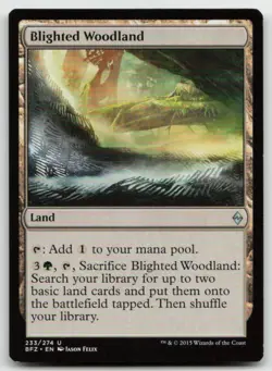 MTG Blighted Woodland U Battle for Zendikar 233 LP - Image 1