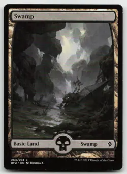MTG Swamp () - Full Art L Battle for Zendikar 264 LP - Image 1