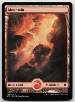 MTG Mountain () - Full Art L Battle for Zendikar 265 LP - Image 1