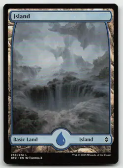 MTG Island () - Full Art L Battle for Zendikar 259 LP - Image 1