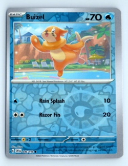 Reverse Holo Buizel 046/198 Common Scarlet & Violet Base Set Pokemon TCG P1 - Image 1